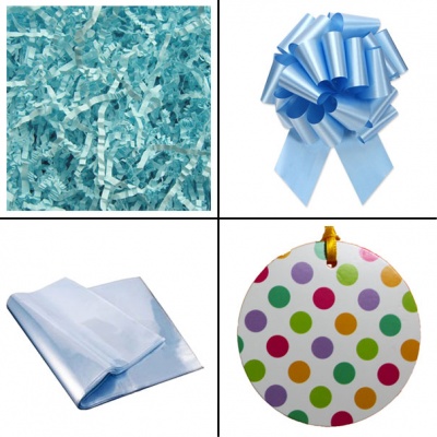 BULK Gift Basket Kit - (Small) SPOTTY EASY FOLD TRAY / BLUE ACCESSORIES x10